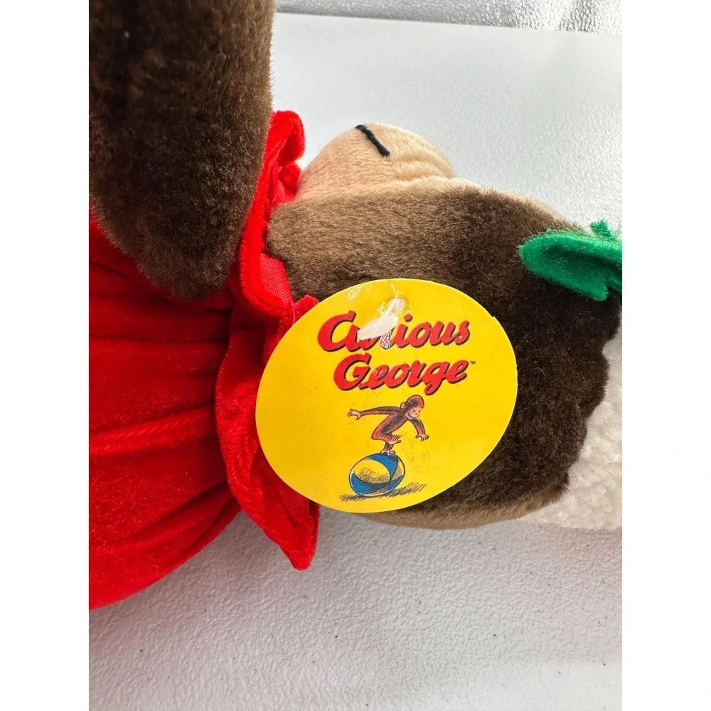 Vintage Curious George Christmas Holiday Plush Monkey Santa Toy‎ Network Stuffed